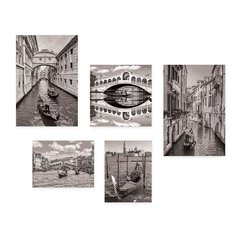 Kit 5 Placas Decorativas - Itália Veneza Viagem Preto e Branco Mundo Casa Quarto Sala - 351ktpl5 - comprar online