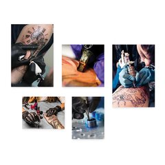 Kit 5 Placas Decorativas - Tatuagem Estúdio de Tatuagem Tattoo - 356ktpl5 - comprar online