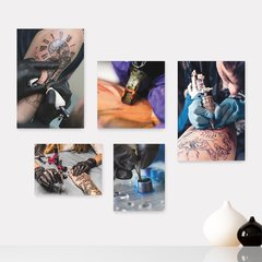Kit 5 Placas Decorativas - Tatuagem Estúdio de Tatuagem Tattoo - 356ktpl5