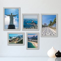 Kit Com 5 Quadros Decorativos - Rio de Janeiro - Cristo - Corcovado - Viagem - 358kq01 - comprar online