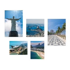Kit 5 Placas Decorativas - Rio de Janeiro Cristo Corcovado Viagem Mundo Casa Quarto Sala - 358ktpl5 - comprar online