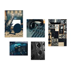 Kit 5 Placas Decorativas - Música Studio Gravação Casa Quarto Sala - 369ktpl5 - comprar online