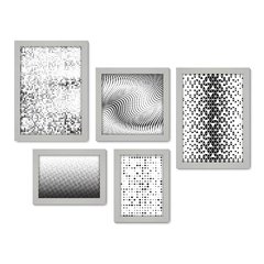Kit Com 5 Quadros Decorativos - Geométrico - Abstrato - 371kq01 - Allodi