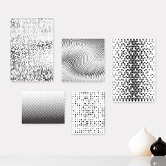 Kit 5 Placas Decorativas - Geométrico Abstrato Casa Quarto Sala - 371ktpl5