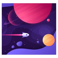 Papel de Parede Espaço Planetas Nave Infantil Sala Painel Adesivo - 371pc - comprar online