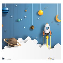 Papel de Parede Espaço Planetas Nave Infantil Sala Painel Adesivo - 373pc - comprar online