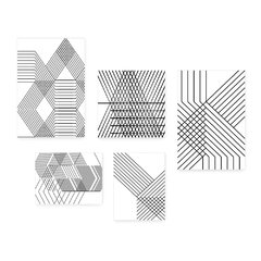 Kit 5 Placas Decorativas - Geométrico Abstrato Linhas Casa Quarto Sala - 379ktpl5 - comprar online