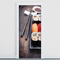 Adesivo Decorativo de Porta - Comida Japonesa - 387cnpt