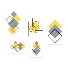 Kit 5 Placas Decorativas - Abstrato Formas Geométricas Home Casa Quarto Sala - 389ktpl5 - comprar online