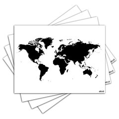 Jogo Americano - Mapa Mundi com 4 peças - 401Jo
