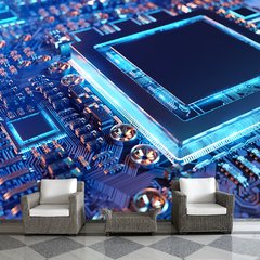 Papel de Parede Tecnologia Chip Hardware Sala Painel Adesivo - 403pc