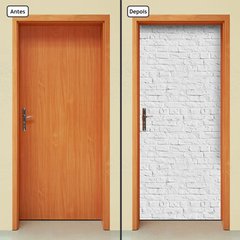 Adesivo Decorativo de Porta - Tijolos Brancos - 409cnpt - comprar online