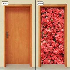 Adesivo Decorativo de Porta - Rosas - Flores - 424cnpt - comprar online