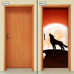 Adesivo Decorativo de Porta - Lobo - Luar - 439cnpt - comprar online