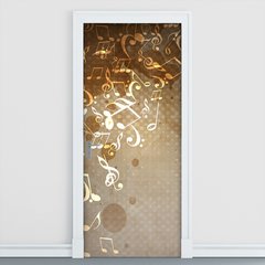 Adesivo Decorativo de Porta - Notas Musicais - 448cnpt