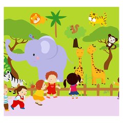 Papel de Parede Infantil Quarto Criança Zoo Sala Painel Adesivo - 468pc - comprar online