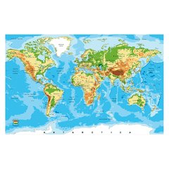Papel de Parede Mapa Mundi Relevo Planeta Sala Painel Adesivo - 475pc na internet