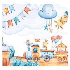 Papel de Parede Adesivo Infantil Animais Trem Bebe Quarto - 487pc - comprar online