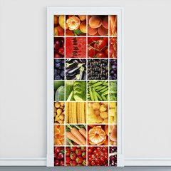 Adesivo Decorativo de Porta - Legumes - Frutas - 489cnpt