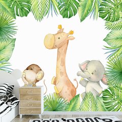 Papel de Parede Adesivo Infantil Safari Floresta Bebe Quarto - 490pc