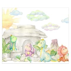 Papel de Parede Adesivo Infantil Dinossauros Bebe Quarto - 492pc na internet