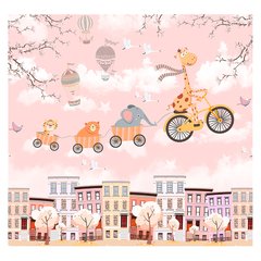 Papel de Parede Adesivo Infantil Safari Floresta Bicicleta Bebe Quarto - 496pc - comprar online