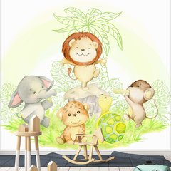 Papel de Parede Adesivo Infantil Safari Floresta Animais Bebe Quarto - 497pc
