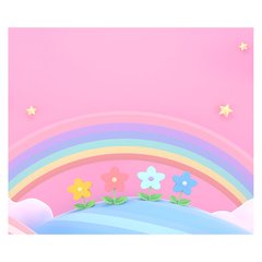 Papel de Parede Adesivo Infantil Arco-íris Rosa Nuvens Bebe Quarto Menina - 504pc na internet