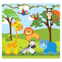 Papel de Parede Adesivo Infantil Safari Floresta Bebe Quarto - 512pc - comprar online