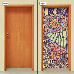 Adesivo Decorativo de Porta - Flores - 514cnpt - comprar online
