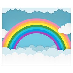 Papel de Parede Adesivo Infantil Arco-íris Nuvens Bebe Quarto Menina - 521pc na internet