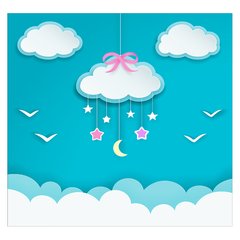 Papel de Parede Adesivo Infantil Nuvens Bebe Quarto Menina - 522pc - comprar online