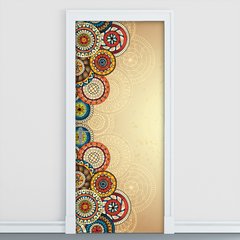 Adesivo Decorativo de Porta - Mandalas - Flores - 523cnpt