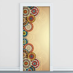 Adesivo Decorativo de Porta - Mandalas - Flores - 523cnpt na internet