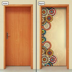 Adesivo Decorativo de Porta - Mandalas - Flores - 523cnpt - comprar online