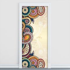 Adesivo Decorativo de Porta - Mandalas - Floral - 524cnpt