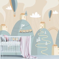 Papel de Parede Adesivo Infantil Montanhas Bebe Quarto - 525pc