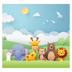Papel de Parede Adesivo Infantil Safari Floresta Bebe Quarto - 535pc - comprar online