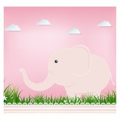 Papel de Parede Adesivo Infantil Elefante Bebe Quarto Menina - 540pc - comprar online