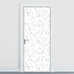 Adesivo Decorativo de Porta - Notas Musicais - 543cnpt