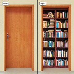 Adesivo Decorativo de Porta - Estante de Livros - 546cnpt - comprar online