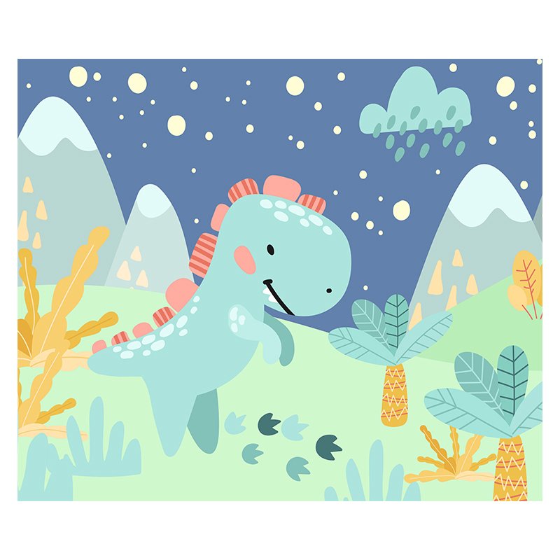 Papel de Parede Dinossauro Dino Baby Desenho Azul Verde Quarto Infantil  Menino Bebê Criança Adesivo Lavável Vinílico em Promoção na Americanas