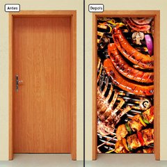 Adesivo Decorativo de Porta - Churrasco - Carne - 551cnpt - comprar online