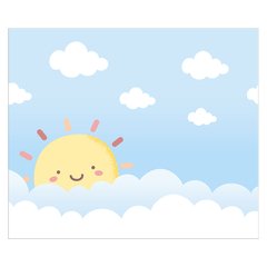 Papel de Parede Adesivo Infantil Céu Nuvens Bebe Quarto - 564pc na internet