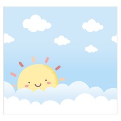 Papel de Parede Adesivo Infantil Céu Nuvens Bebe Quarto - 564pc - comprar online
