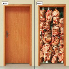 Adesivo Decorativo de Porta - Churrasco - Carne - 569cnpt - comprar online