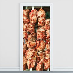 Adesivo Decorativo de Porta - Churrasco - Carne - 569cnpt