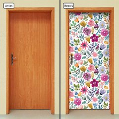 Adesivo Decorativo de Porta - Flores - 571cnpt - comprar online