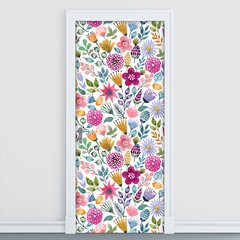 Adesivo Decorativo de Porta - Flores - 571cnpt