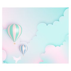 Papel de Parede Adesivo Infantil Nuvens Balões Bebe Quarto - 585pc na internet